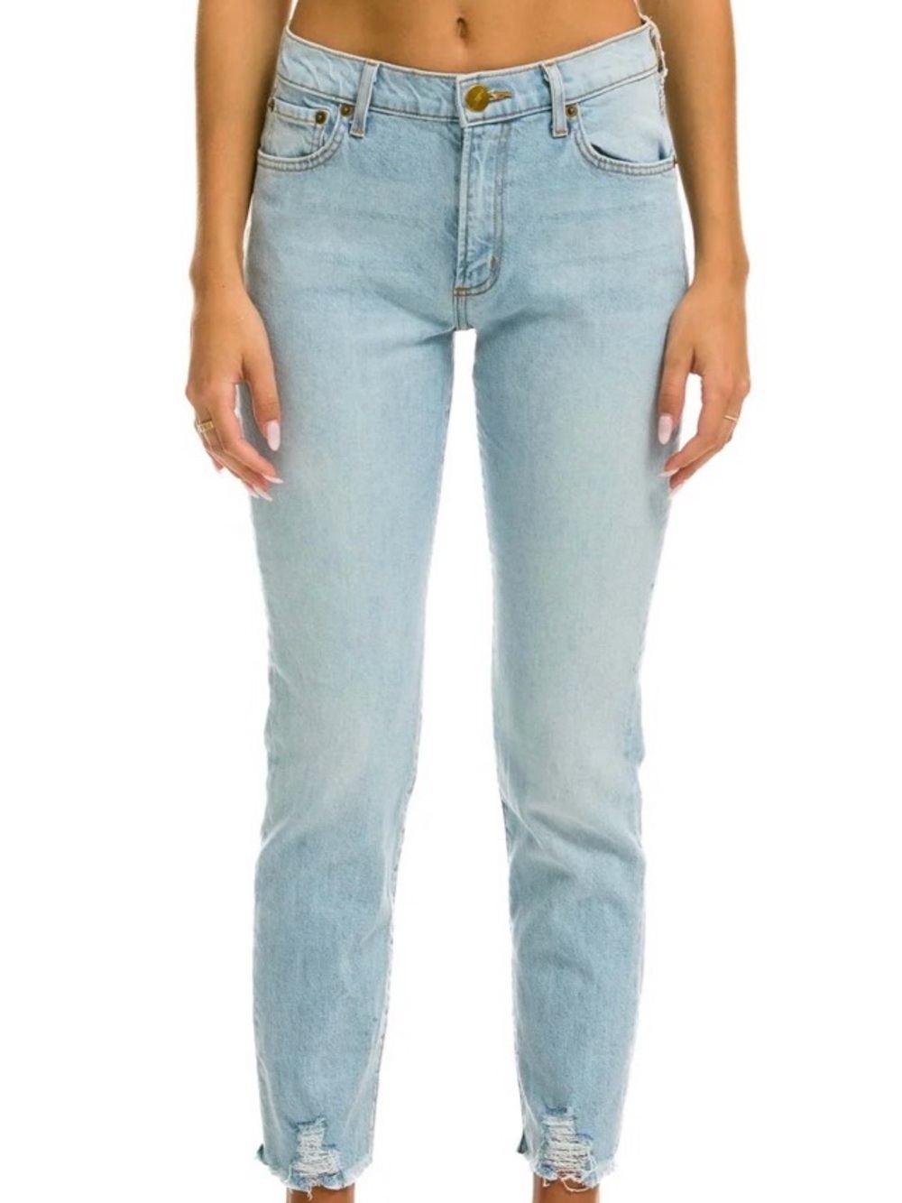 Aviator Nation Mid-Rise Slim Surfer Jean in Super Light size 27
